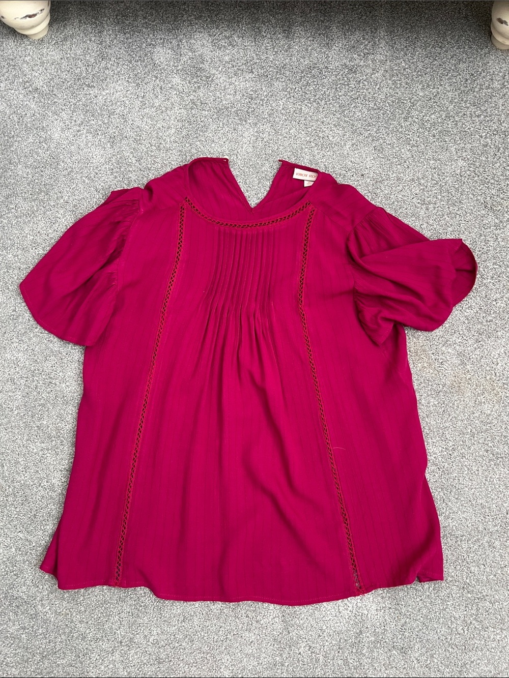 Knox Rose Fuchsia Pintuck Blouse